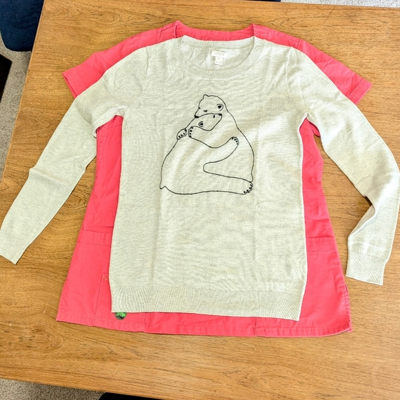 Embroidered J. Crew hugging polar bears sweater. XXS - Picture 6 of 6